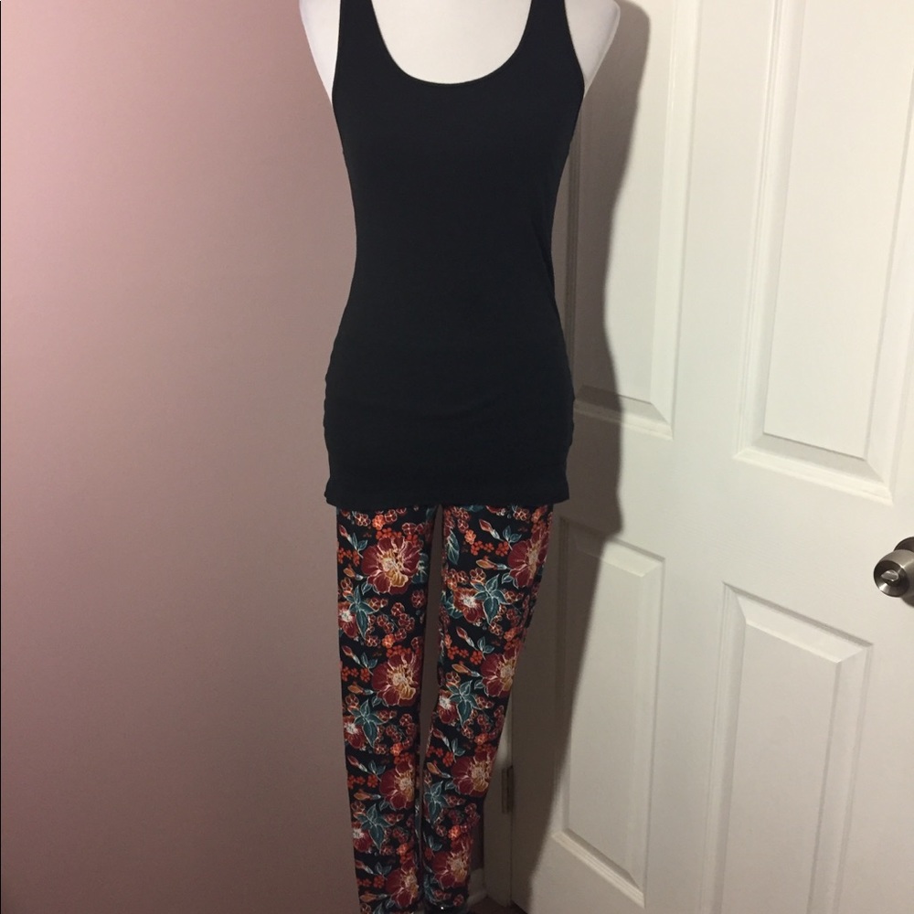 NWT LulaRoe OS Floral Print Leggings - Picture 4 of 8